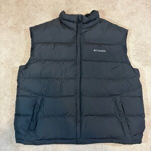 Columbia Mens Full Zip Quilted Down Insulation Puffer Vest Black Size XXL